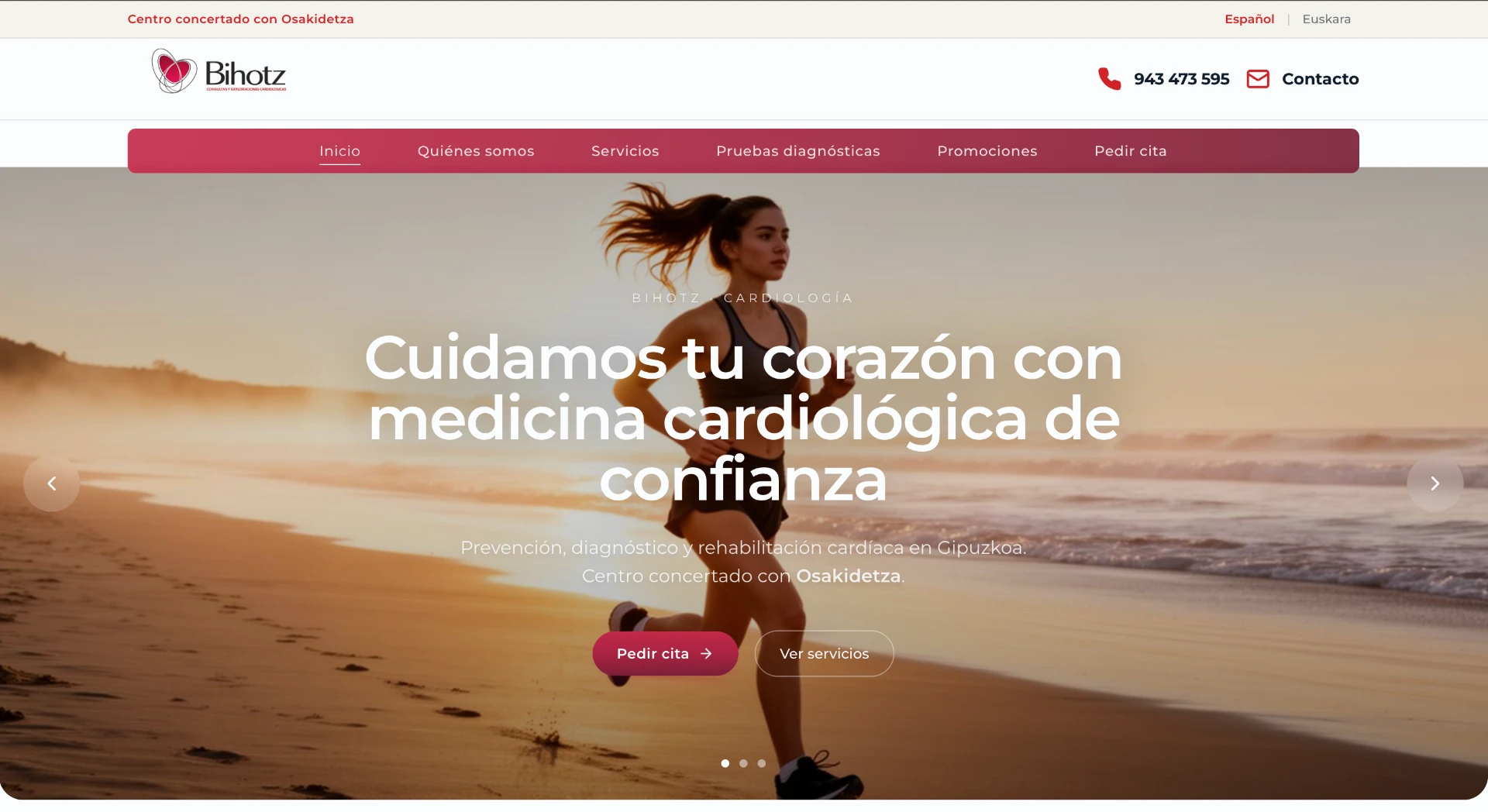 Web de Bihotz Cardiología, proyecto realizado por Digital Power